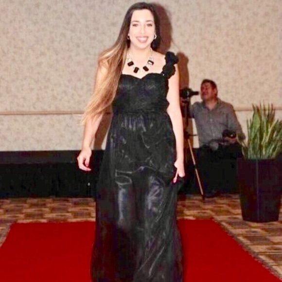 👑Black Chiffon Evening Gown - Medium (Clearance) - Picture 4 of 6